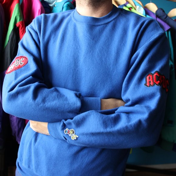 Vintage Other - Vintage Custom AC/DC Patch Sweater